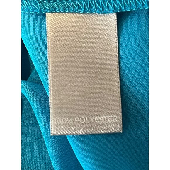 Avenue Studio Turquoise Ruffle Layered Sheer Blouse 22/24 Lightweight Elegant - Picture 12 of 12
